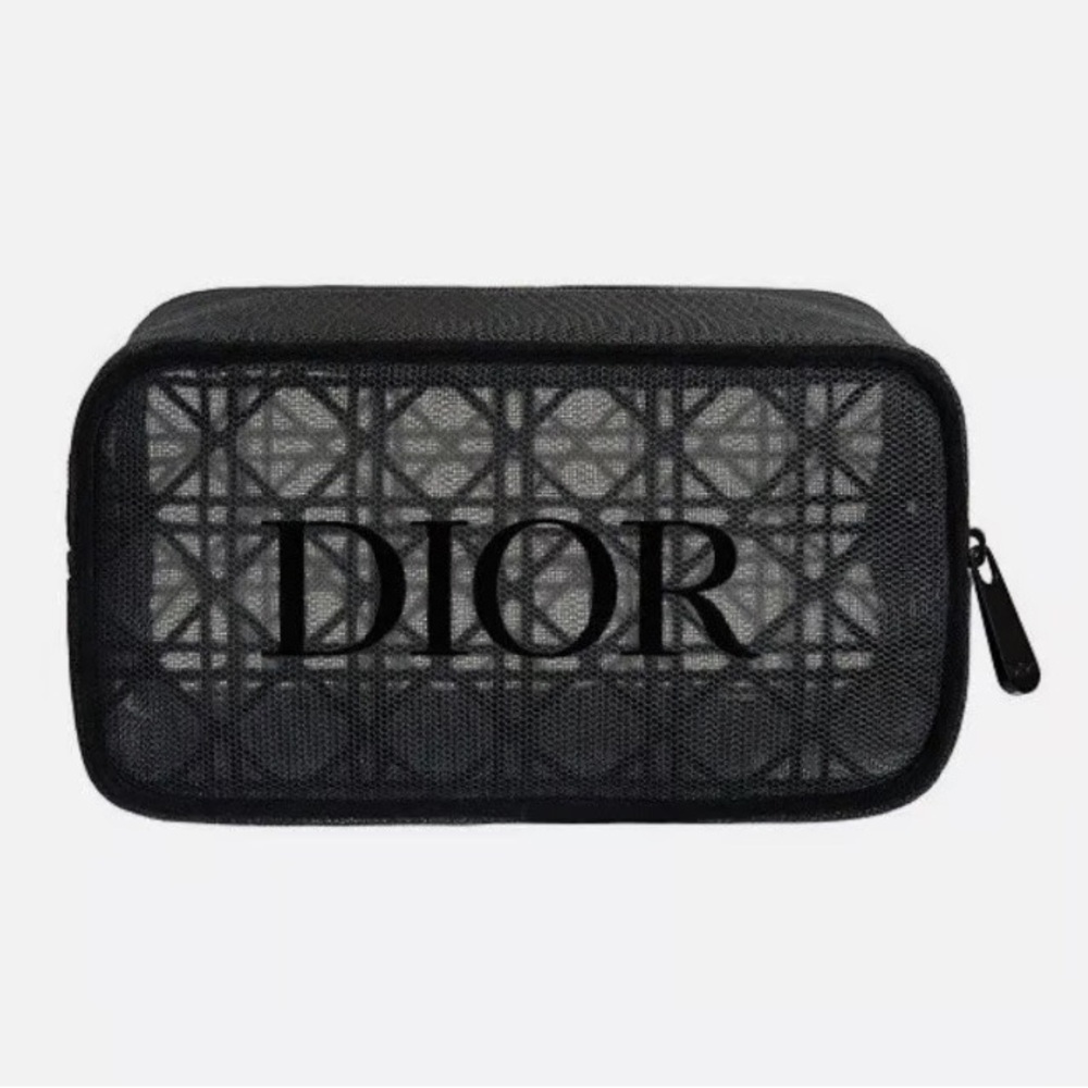 Dior Black Velvet Mesh Travel Pouch - Picture 1 of 2